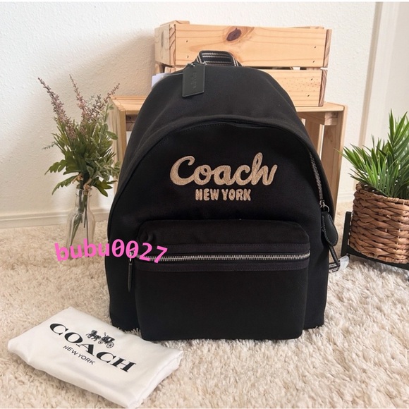 Coach Handbags - NWT🧸Coach Cargo Canvas Backpack in Black with Dust Bag CAM76 Fit 16" Laptop